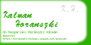kalman horanszki business card