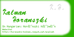 kalman horanszki business card